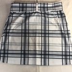 SheIn B15 New Womens  Plaid Skirt with Belt Off White/Faded Black Size Small Photo 3