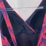 Boden One Piece Swimsuit Ruched Tropical Palm Leaf Print Purple Red US 8 Photo 5