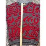 Rossana Maglificio Textured Red Knit Sweater Italy Wool Blend Boho Vintage Small Gray Photo 7