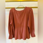 Free assembly organic cotton Women’s orange pumpkin spice long sleeve blouse XL Photo 1