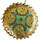 ORIT SCHATZMAN Sterling Silver 925 blue Swarovski Crystal Necklace Gold Photo 4