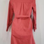 Amadi Notch Lapel Button Front Long Sleeve Belted Tie Waist Dress Trench Size XS Photo 5