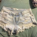 Pistola  Light Wash Distressed Denim Shorty Shorts Size 28 Casual Beach Vacation Photo 0