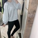 Sundays  wearesundays Blue Puff Sleeve Bib Collar Blouse size small Photo 1