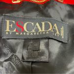 Vintage 90s Escada Brocade‎ Rococo Gold Metallic Peplum Avant Garde Blazer 42 Black Photo 6