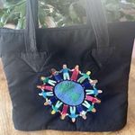 RUTH Y NOHEMI Guatemalan Colorful Children Of The Earth Padded Flat Bottom Tote Black Photo 0