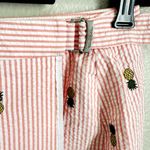 Brooks Brothers  Skirt Womens Size 2 Striped Pineapple Seersucker Belted Mini Photo 3