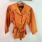 Luisa Spagnoli Burnt Orange 100% Silk Belted Elegant Jacket Size 44 Photo 0