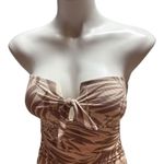 Kona Sol Kona Soul Pique Bandeau Strapless One Piece Swimsuit Tan Beige Medium Photo 5