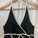 City Triangles Vintage 90’s  Black White Crossover V-Neck Halter Maxi Dress Photo 4