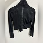 BodyRock Sport Gaga Black Crop Moto Studs and Chains Athletic Jacket Size XS Photo 7
