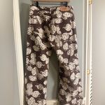 BDG Women’s Strawberry Print Pants Brown Cream Retro Fruit Jeans 33x30 Photo 1