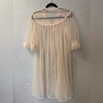 Vintage Woman Size Small/medium Salmon Sheer lace bubble sleeves nightgown‎ Pink Photo 4