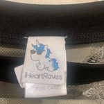 iHeartRaves Heart Raves Black Mesh Silver Butterflies Short Sleeve XS Blouse.       2606 Photo 3