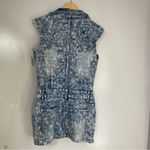 VINTAGE Y2K Acid Wash Stretch Denim Coverall Mini Dress Size Medium‎ Blue Photo 2
