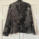 Chico's  Size‎ 3 Elegant Black Gray Velvet Burnout Paisley Blazer Jacket Size XL Photo 9