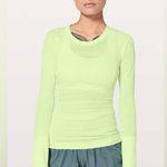 Lululemon NWT Long Sleeve Swiftly Tech Crew Neck Top Fluro Citrus Size 4 Flawed Photo 0