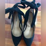 Torrid Black Suede Bow Pointed Toe Pumps Holiday Party Heels 8W Wide 3” High Photo 1