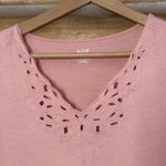 a.n.a . Embroidered Floral Cut Out Cap Sleeve Pastel Peach Top Size M Photo 2