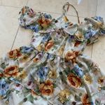 Daylight NWOT Floral Dress Ruffles Sz Small Tan Photo 1