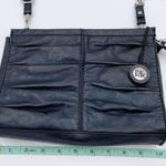 The Sak Charleston Leather Demi Clutch Crossbody Bag Black Onyx Pleated Purse Photo 7