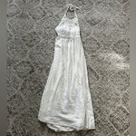 Lulus LULU’S Floral Flair White Crochet Tie Back Halter Maxi Dress Photo 4