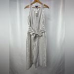 Banana Republic NWT  Linen Blend Wide Leg Striped Jumpsuit in White Black Sz 0P‎ Photo 1