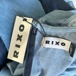 RIXO Sara Tiered Ruffled Denim Midi Dress Size Medium US 8 UK 12 Blue Photo 8