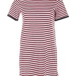 ZARA Short Sleeve T-Shirt Mini Dress Red Black & White Stripes Photo 0