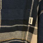 Vans  FLANNEL BUTTON DOWN TOP BLUES AND WHITE WITH YELLOW/GOLD STRIPE SIZE LARGE Photo 4