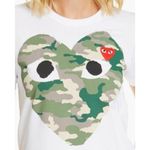 Comme des Garcons PLAY Camoflage Heart Graphic Tee White Size Small Photo 1