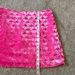 Cupcakes & Cashmere Pink Heart Print Mini Skirt Velvet Barbiecore 10 new Photo 3