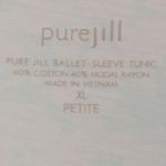 J.Jill NWOT Pure Jill Ballet Sleeve Tunic Ombre Floral TShirt White Blue Scoop Size PXL Photo 1