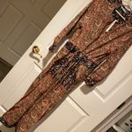 ZARA  Cotton Jumpsuit Belted India Print NWT S Photo 6