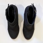 JustFab 6 Branlee Boot Black Vegan Suede Ankle Bootie Shootie Block Heel Buckles Photo 5