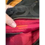 Coach Signature C Monogram Canvas Leather Chain Shoulder Tote Bag Black Photo 9