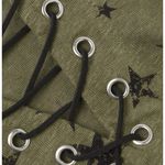 Generation Love Valentina Long Sleeve Lace Up Tee Star Print Green Extra Small Photo 9