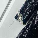 Alyce Paris  Black Sequin Open Back Prom Mini Dress Formal Size 0 Flaws Photo 5