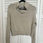 Alya Cream Quarter Zip Sweater with Textured Knit Photo 0