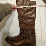 JustFab Mina Dark Brown Faux Leather Tall Boots Sz 8.5 Wide Calf Photo 12