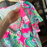 Lilly Pulitzer  Etta VNeck Dress aline short sleeve colorful Raise The Bar pompom Photo 3