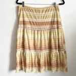 Vintage Tiered Maxi Skirt, Cottagecore Boho Prairie Y2K‎ Hippie Large Yellow Photo 1