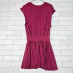 Free People Berry Pink Ruched Waist Faux Wrap V Neck Cap Sleeve Mini Dress S Photo 7
