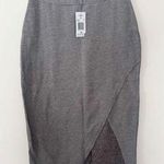 l*space L* Heather Gray Kitty Sweatshirt Skirt Size Medium Pull on Wrap Front NEW Photo 0
