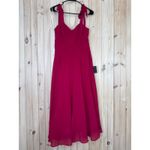 Lulus NWT  Sophisticated Charisma Berry Red Tie-Strap A-Line Midi Dress Size M Photo 1