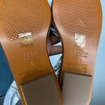 J.Crew  Sandals Size 8‎ Metallic Silver Twist Ankle Strap Braided Slip On Flats Photo 4