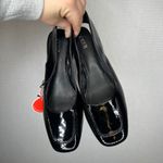 Cider Black Patent Leather Square Toe Slingback Block Heel Shoes Size 41 Photo 1