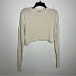 Urban Outfitters  cream cropped sweater‎ long sleeve women’s size small modern Photo 1