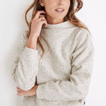 Madewell Donegal Mockneck Side Button Sweatshirt Size XL Antique White Cozy Photo 0