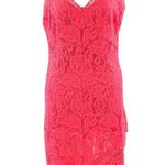 BB Dakota RSVP Shift Dress Lace Asymmetric Floral Pink Size 4 Photo 0